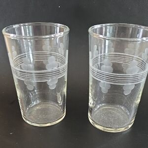 Vintage Etched Juice Glasses
